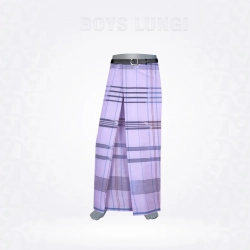 Boys Lungi-White Checked Brown Blue Violet